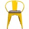 Flash Furniture Yellow Metal Chair with Wood Seat and Arms, PK4 4-CH-31270-YL-WD-GG - alternate 7